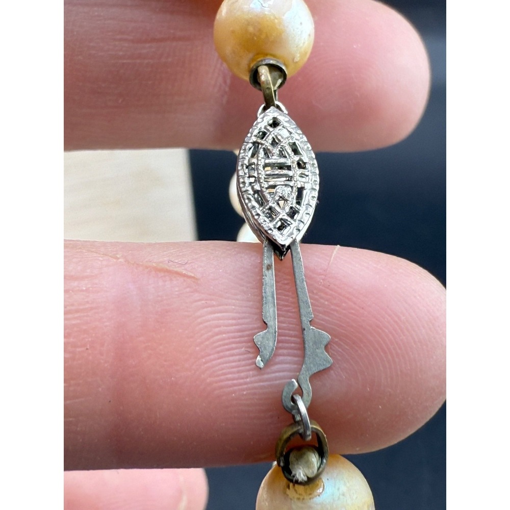 Vintage‎ Glass Imitation Pearl Necklace 26" - Picture 4 of 7